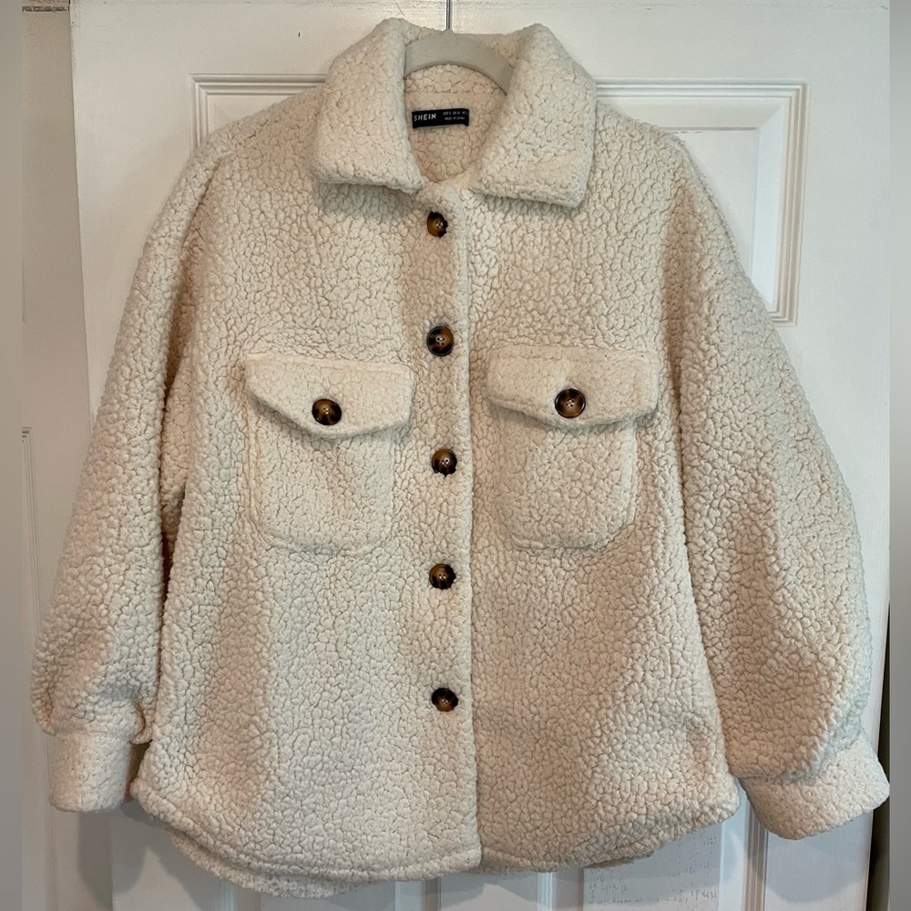 Oversized Teddy Button Up Jacket - image 1